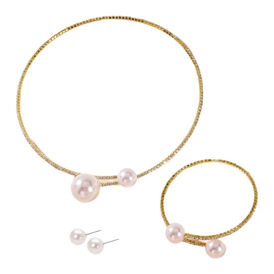 Серьги, ожерелье, браслет, набор изысканных украшений для тела золотистый