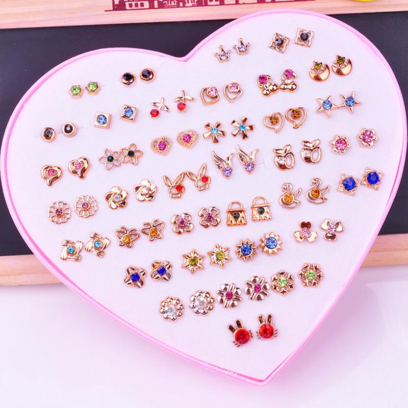 1 комплект симпатичных изысканных разноцветных мультяшных гипоаллергенных пластиковых сережек-гвоздиков