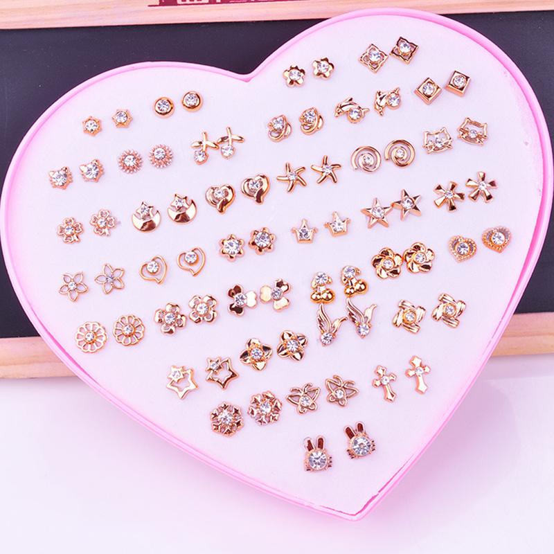 1 комплект симпатичных изысканных разноцветных мультяшных гипоаллергенных пластиковых сережек-гвоздиков